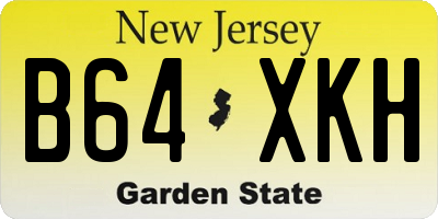 NJ license plate B64XKH