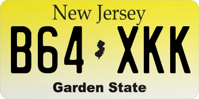 NJ license plate B64XKK