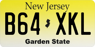 NJ license plate B64XKL