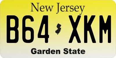 NJ license plate B64XKM