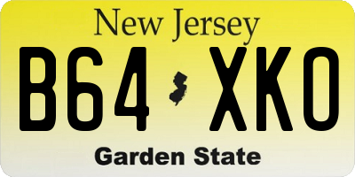 NJ license plate B64XKO