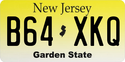 NJ license plate B64XKQ