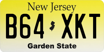 NJ license plate B64XKT