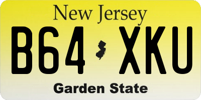 NJ license plate B64XKU