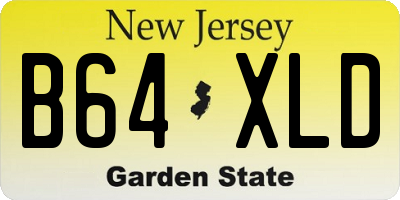 NJ license plate B64XLD