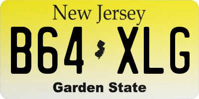 NJ license plate B64XLG
