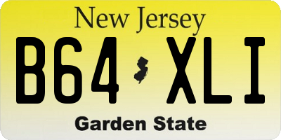 NJ license plate B64XLI