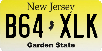 NJ license plate B64XLK