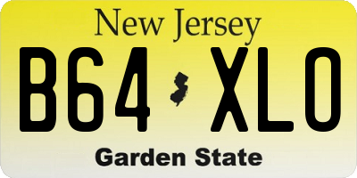 NJ license plate B64XLO