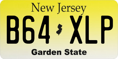 NJ license plate B64XLP