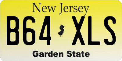 NJ license plate B64XLS