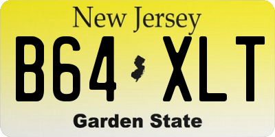 NJ license plate B64XLT