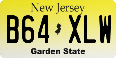 NJ license plate B64XLW