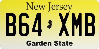 NJ license plate B64XMB