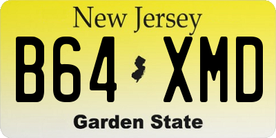 NJ license plate B64XMD