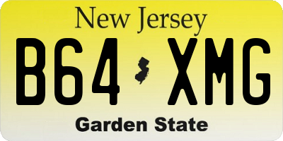 NJ license plate B64XMG