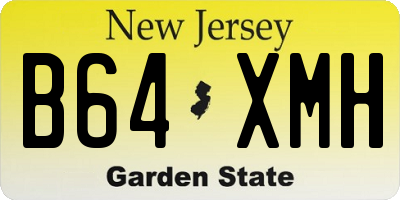 NJ license plate B64XMH