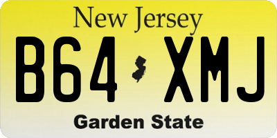 NJ license plate B64XMJ
