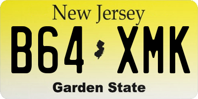 NJ license plate B64XMK