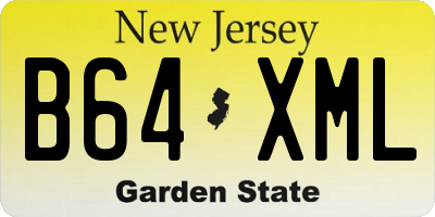 NJ license plate B64XML