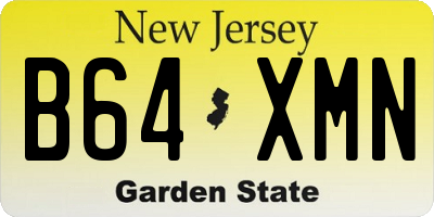 NJ license plate B64XMN