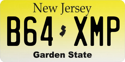 NJ license plate B64XMP