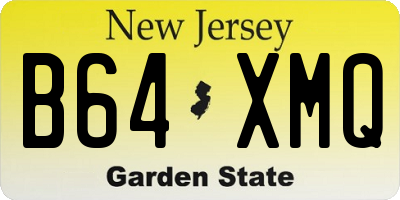 NJ license plate B64XMQ
