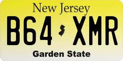 NJ license plate B64XMR