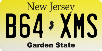 NJ license plate B64XMS