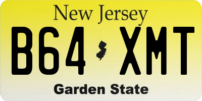 NJ license plate B64XMT