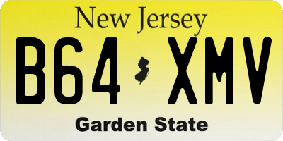 NJ license plate B64XMV