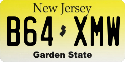 NJ license plate B64XMW