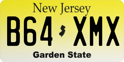 NJ license plate B64XMX