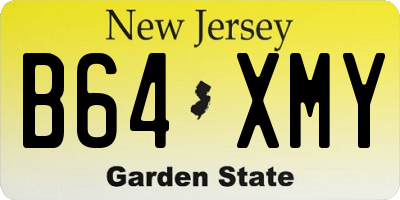 NJ license plate B64XMY