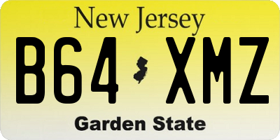 NJ license plate B64XMZ