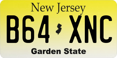 NJ license plate B64XNC