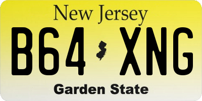 NJ license plate B64XNG