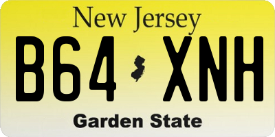 NJ license plate B64XNH