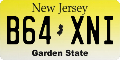 NJ license plate B64XNI