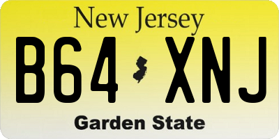 NJ license plate B64XNJ