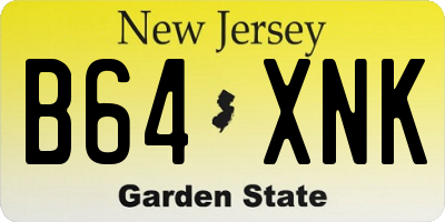 NJ license plate B64XNK