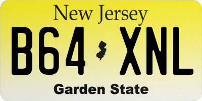 NJ license plate B64XNL