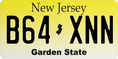 NJ license plate B64XNN