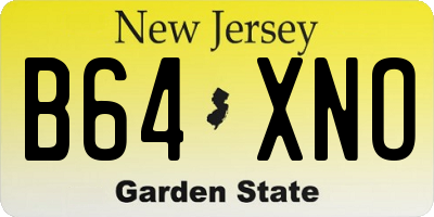 NJ license plate B64XNO