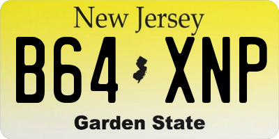 NJ license plate B64XNP