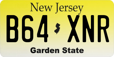 NJ license plate B64XNR