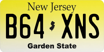 NJ license plate B64XNS