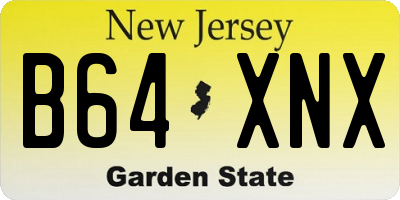 NJ license plate B64XNX
