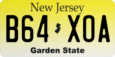 NJ license plate B64XOA