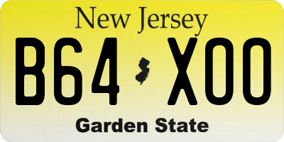 NJ license plate B64XOO
